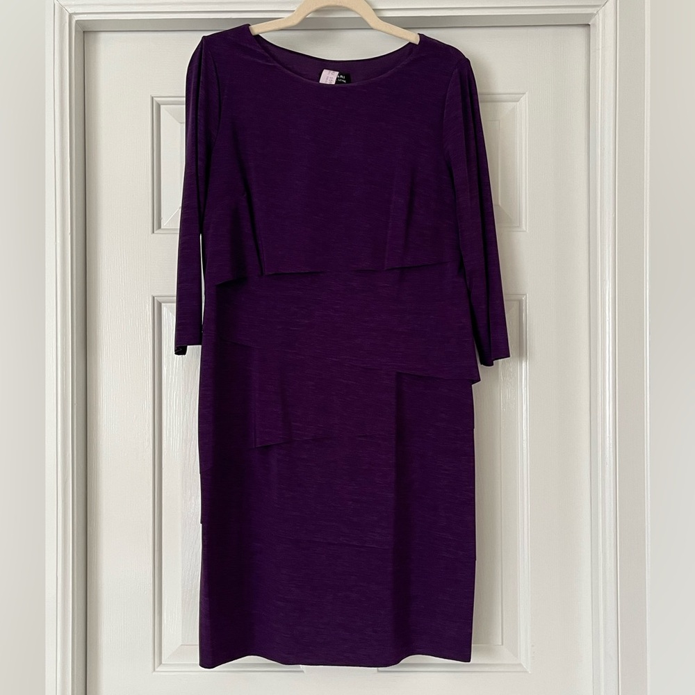 Tahari Seamed A line Dress, size 8, color Currant